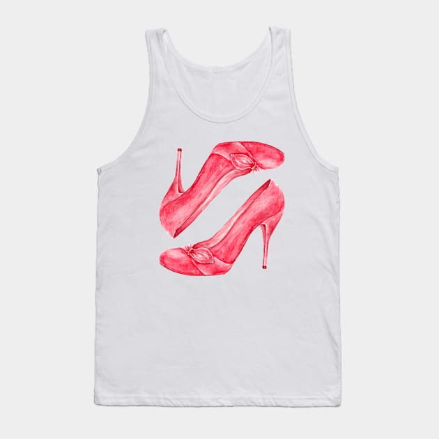 Red high heel women shoes_2 Tank Top by lisenok